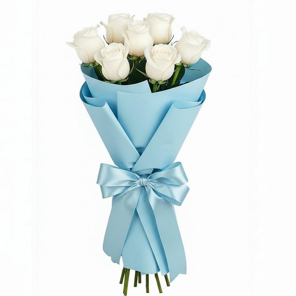 Букет 7 белых роз Проуд в Паниково