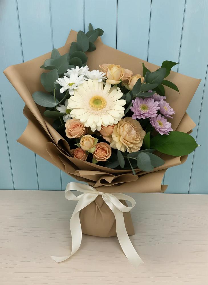 Букет цветов из: Герберы и Хризантемы в Паниково