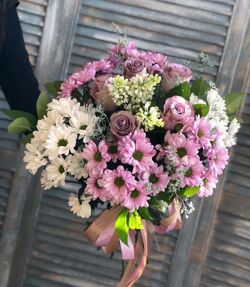 Букет цветов из: Хризантемы и Розы в Паниково