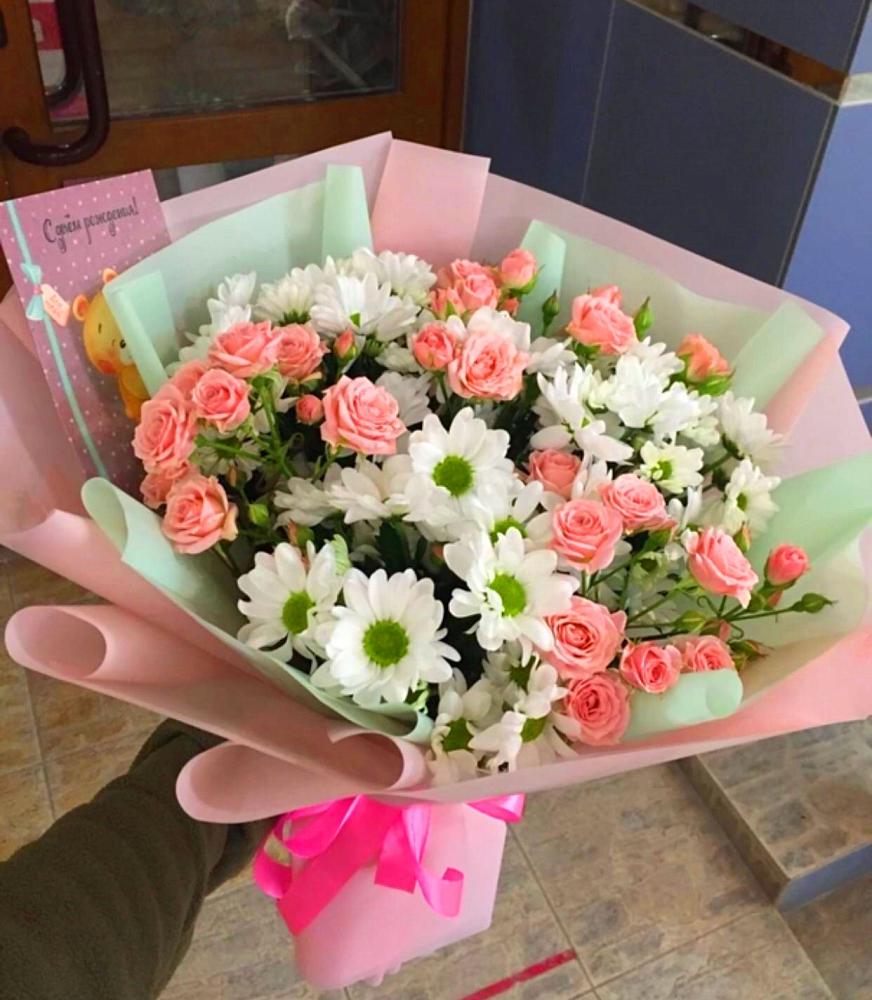 Букет цветов из: Розы и Хризантемы в Паниково