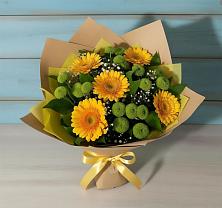 Букет цветов из:  Герберы и Хризантемы в Паниково