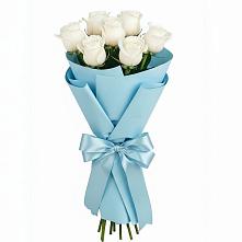 Букет 7 белых роз Проуд в Паниково