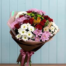 Букет цветов из:  Розы, Хризантемы и Альстромерии в Паниково