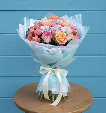 Букет цветов из:  Хризантемы и Розы в Паниково