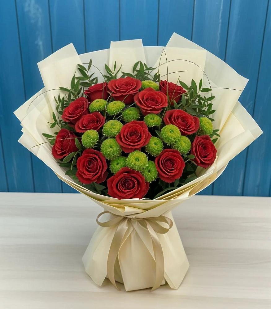 Букет цветов из: Розы и Хризантемы в Паниково