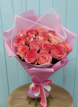 Букет 15 Розовых роз Равель в Паниково
